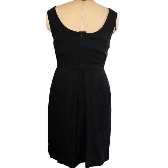 Vintage 1960’s Black Crepe Lined Cocktail Dress Union Made Tag Size 16/Size 8/10 - Picture 9 of 10